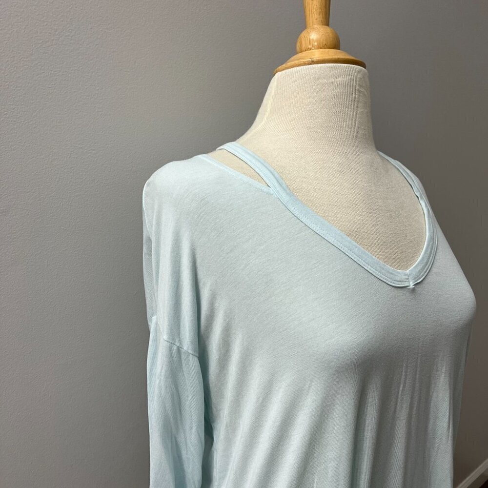 Michael Stars Light Blue Cutout Neckline Tunic